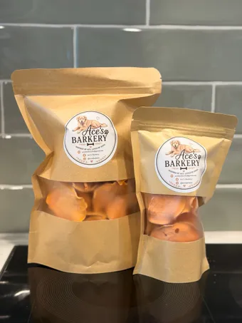 Sweet Potato Chews in a kraft pouch